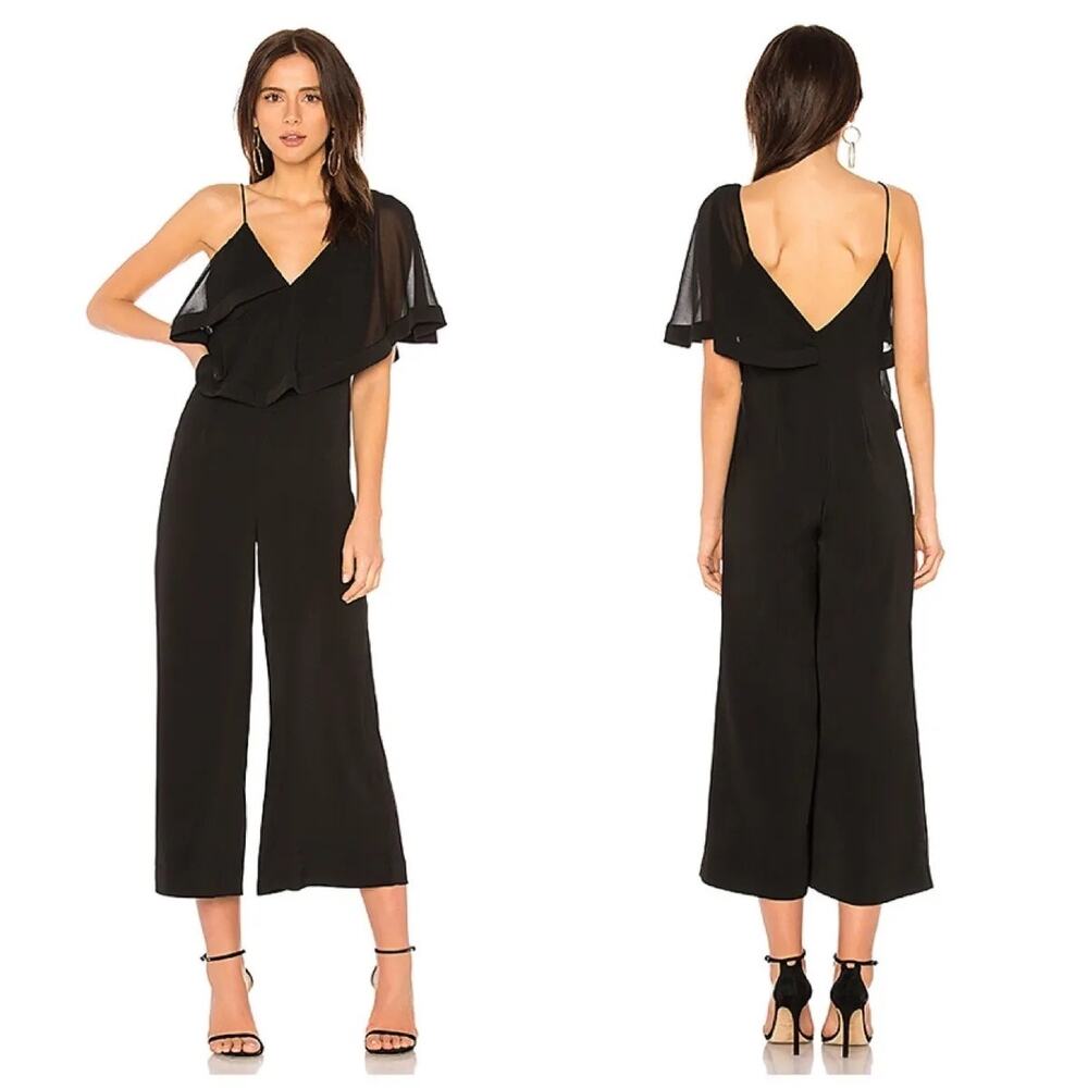 Keepsake The Label No Love One Shoulder Cropped Wide Leg Jumpsuit Size Small‎
